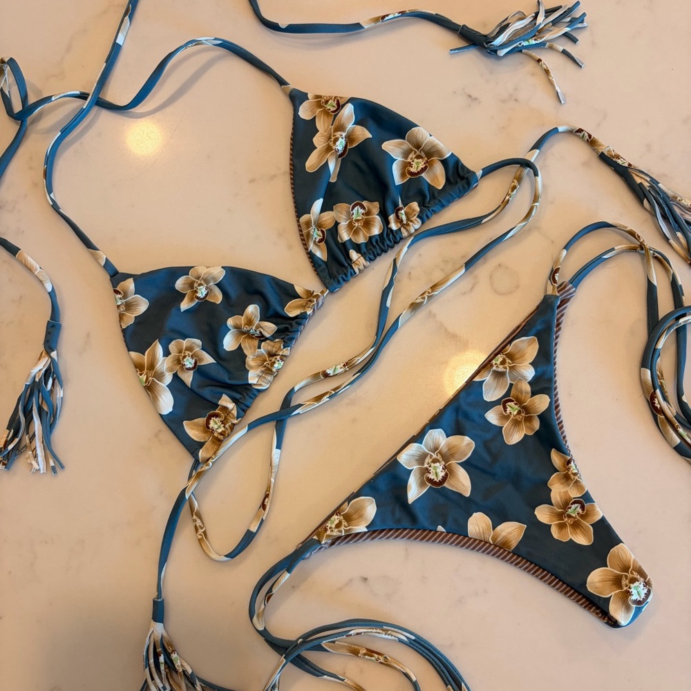 Acacia Humuhumu Floral String Bikini Set - Small